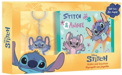 Кутия Подаръчна с Двулицево Портмоне и Ключодържател Лило и Стич, Lilo and Stitch 20х12х3 см